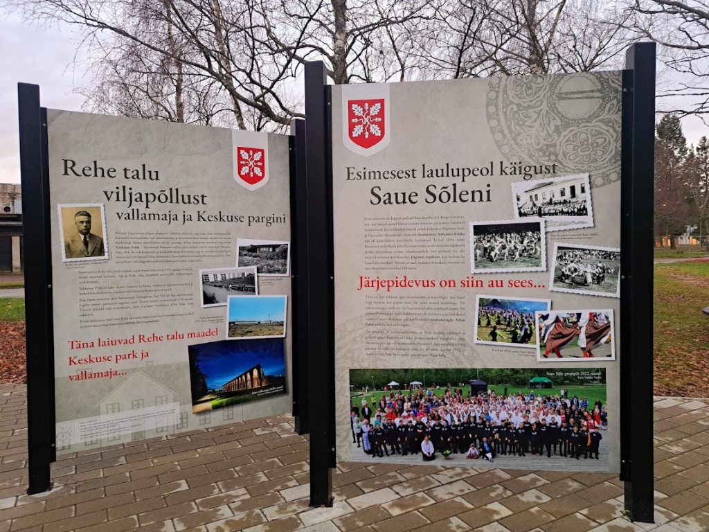 Väljapanek koosneb kaheksast tahvlist, mis jutustavad Saue linna loo