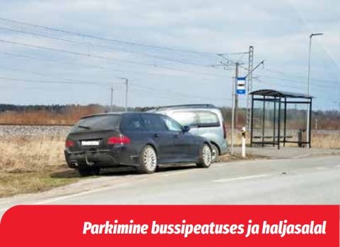 Parkimine bussipeatuses ja haljasalal 